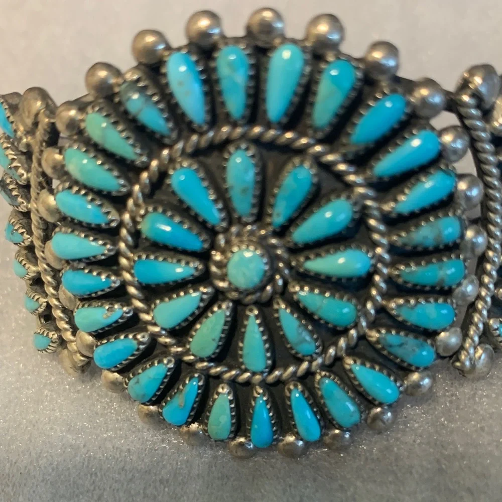 Navajo Turquoise Silver 925 Girls Bracelet Artist FM Begay - Picture 11 of 14